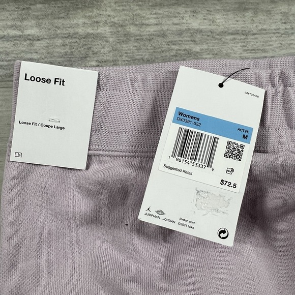 Air Jordan Bi-Color Terry‎ Fleece Shorts Lilac Purple DX0391-532 Women's Medium - Picture 3 of 10
